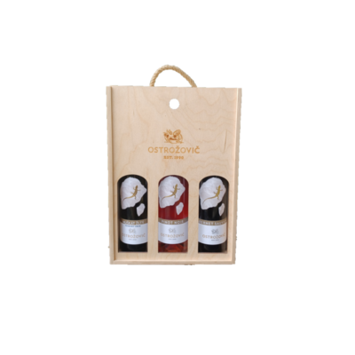 Darčekový set na 3 fľaše Muškát žltý, Pinot noir, Cabernet Sauvignon Solaris